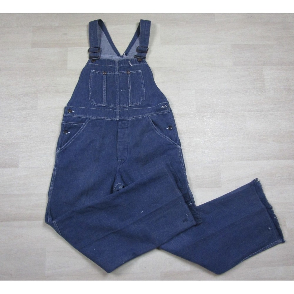 Vintage 70s Phoenix Denim Jean Overalls Men's (32x29) Workwear Raw Hem‎